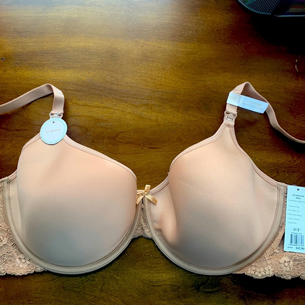 NWT Rosie Pope maternity bra 40F Underwire lightly lined nursing bra